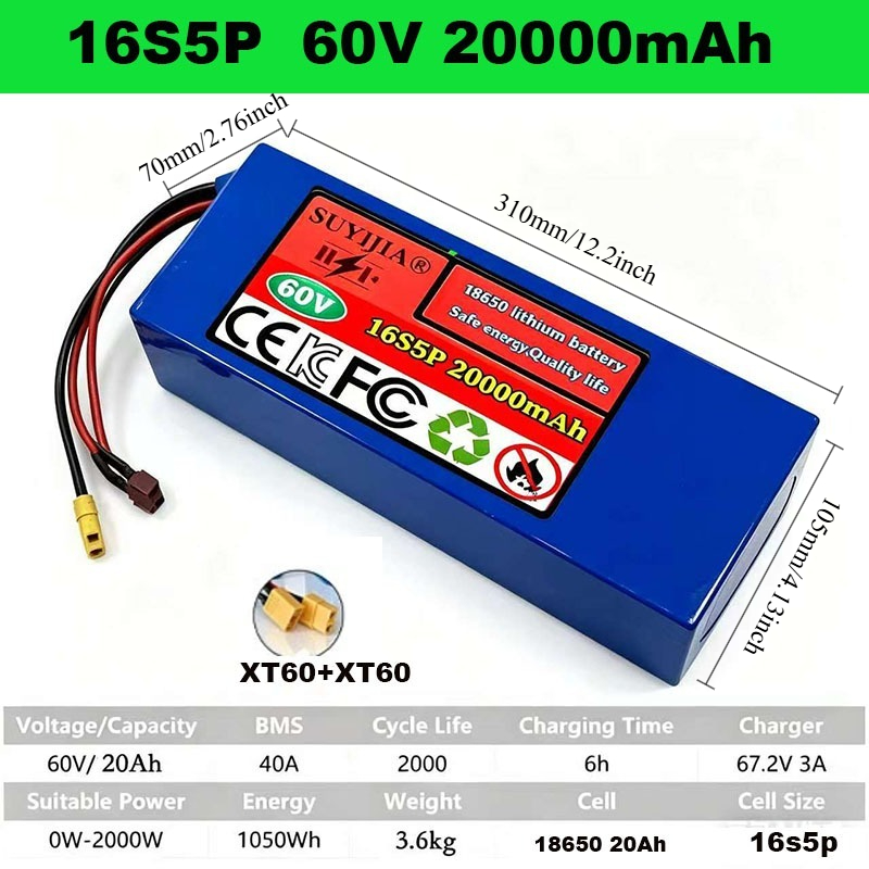 60V 18650 Lithium Battery Pack - 60V 30Ah Electric Scooter Battery ulasan dan harga